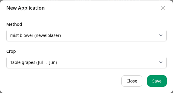 The new application form